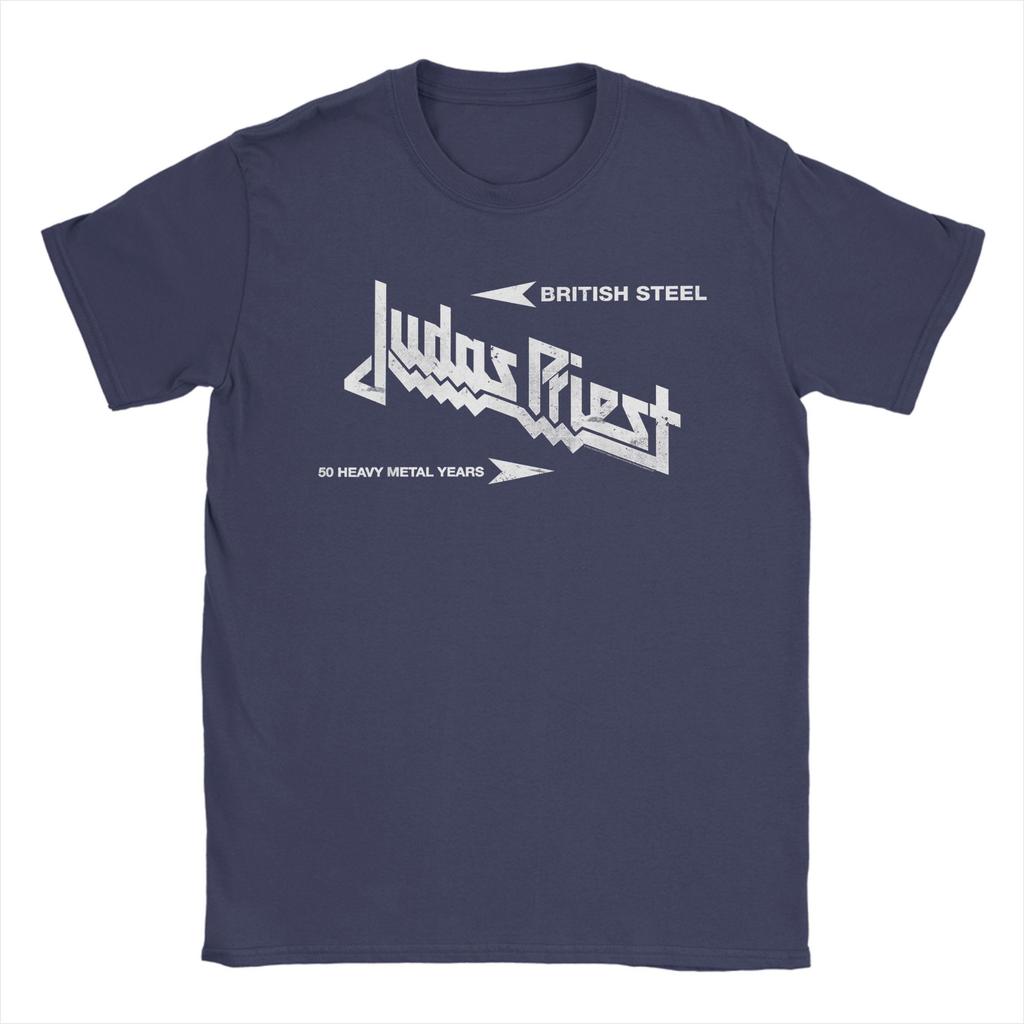 Novelty Judas Priest British Steel Asphalt T-Shirt Men Round Collar T Shirts Band Music Short Sleeve Tees 4XL 5XL 6XL Clothing
