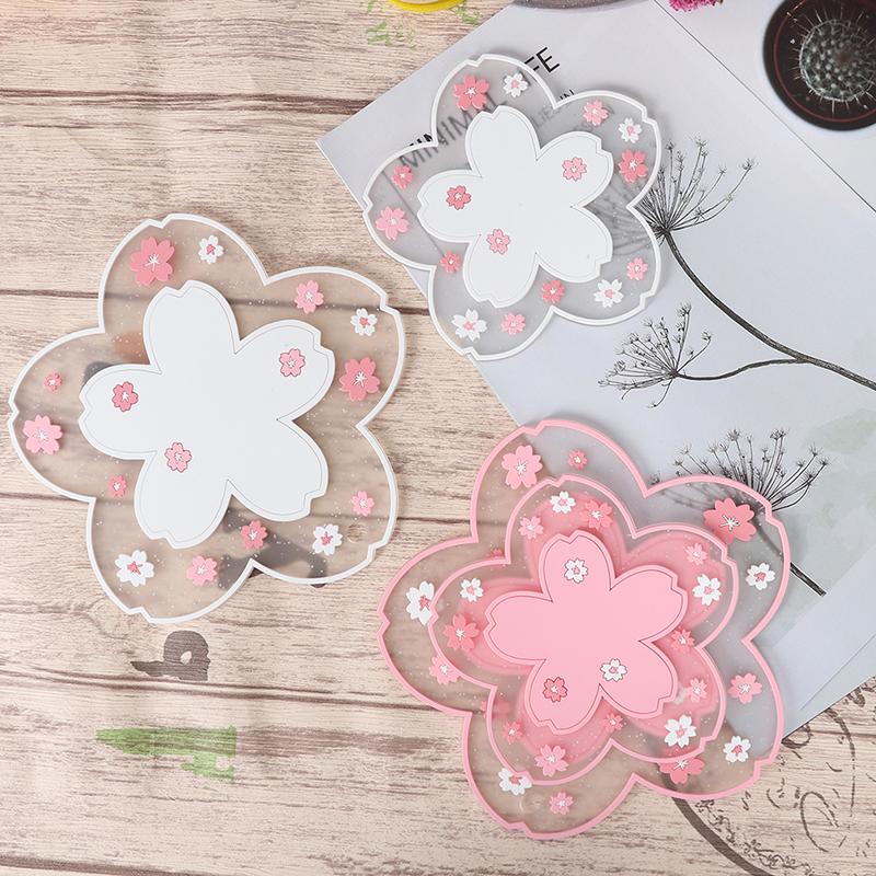 Cherry Blossom Heat Insulation Table Mat Family Office Anti-Skid Tea Cup Mat