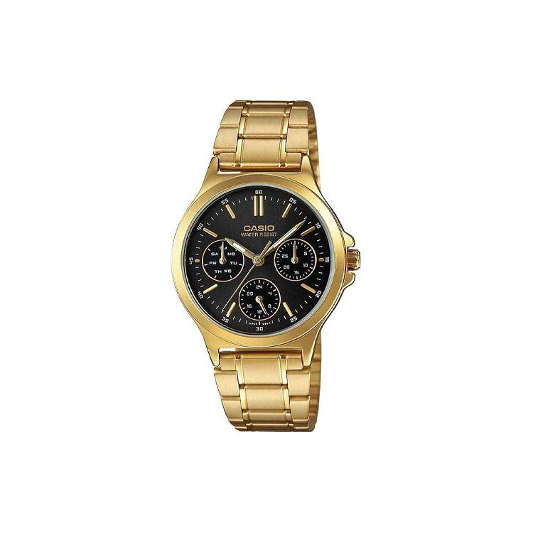 

Casio Standard Series 30M Water Resistant Quartz Movement Stainless Steel Strap Watch Women watches Black LTP-V300G-1AUDF Black Dial