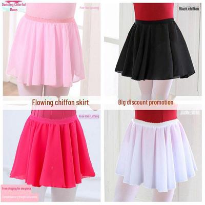 Children's Dance Chiffon Latin Training Skirt with Straps