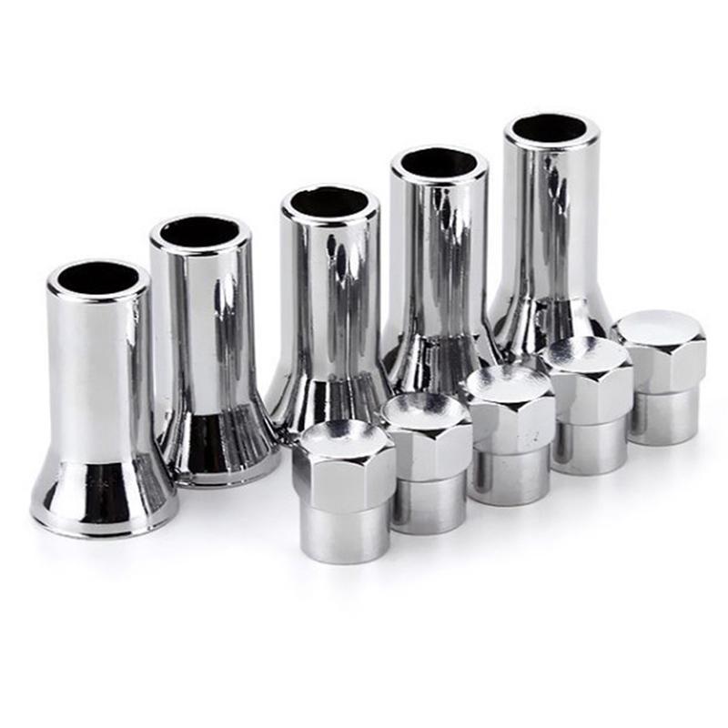 

10Pcs Tr414Ac Car Truck Tire Wheel Tyre Valve Caps With Sleeve Covers Left Right Front Rear Auto Accessories срібний