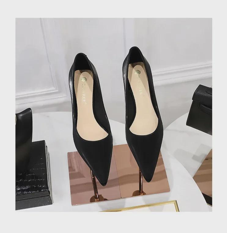 European & American Style Mid-Heel Stiletto Pumps - Sexy, Elegant, Pointed Toe, Shallow Mouth, Spring Fashion for Women