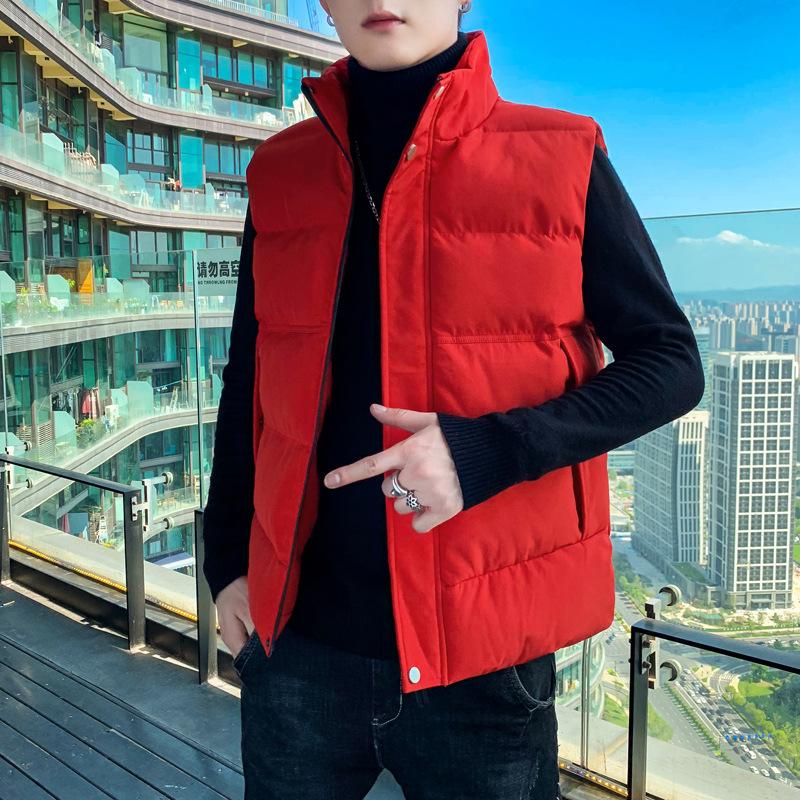 

Мужская осенне-зимняя корейская облегающая спортивная куртка с утолщенными плечами из хлопка XXXL красный