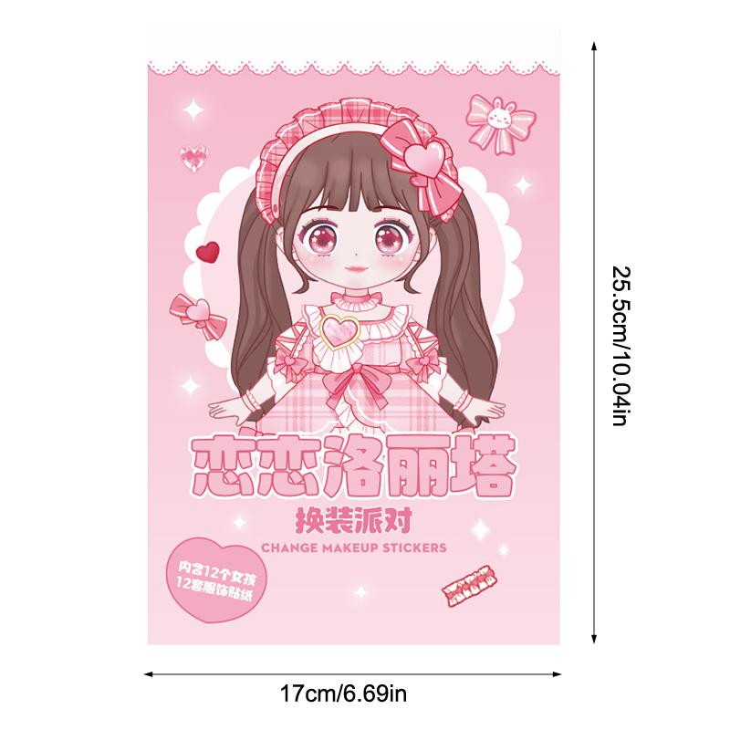 Diy Book Dress Up Sticker Book Cartoon Girl Makeup Show Sticker Book Princess Puzzle Toys Handmade Diy Sticker Toy Kids Gift
