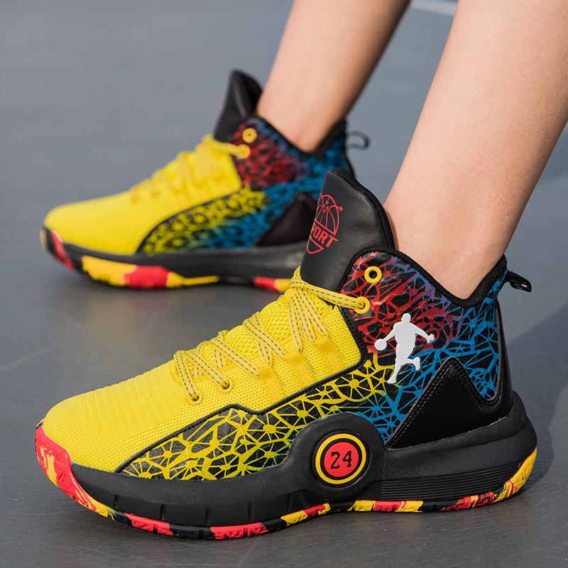 Mesh breathable children's basketball shoes high-top boys' sports shoes