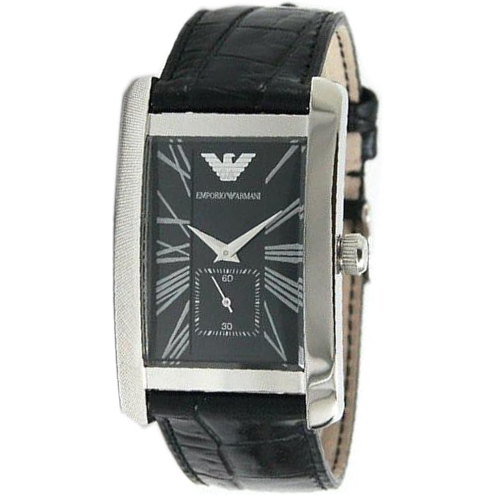 Emporio Armani AR0143 Men s Watch Small Second Stainless Steel Black Dial