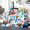 Messi Personalized Name Blanket Multi-purpose Customizable Blanket Soft Warm Cozy for Home Decor Livingroom Picnics Office Chair Four Seasons Universa