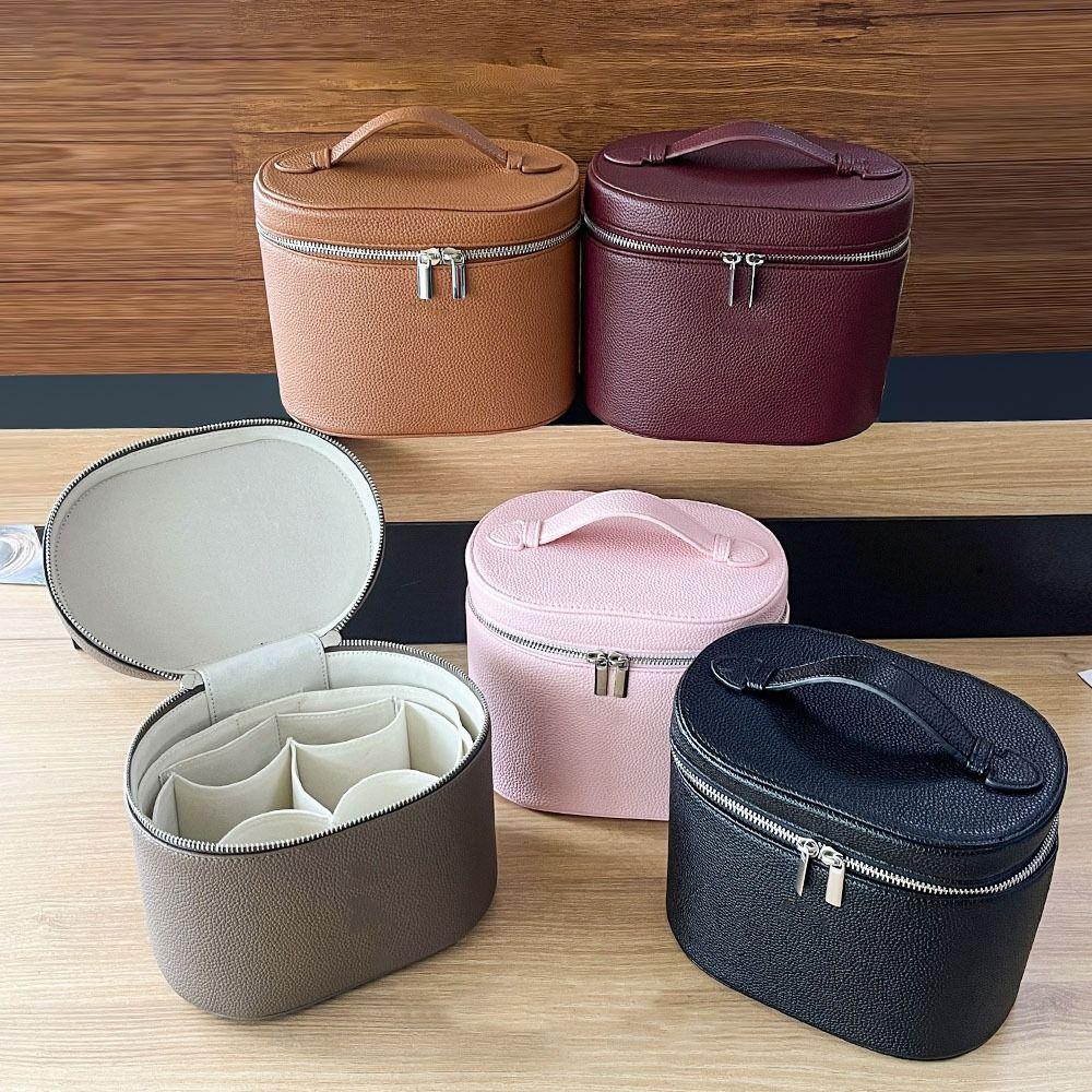 Large Capacity Cosmetic Box Internal Storage Box PU Leather Makeup Bag Zipper Closure Waterproof Travel Organizer Bag Daily Use