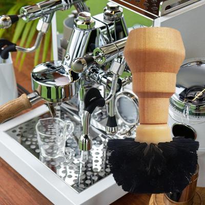 Professional Portafilter Cleaning Brush Espresso Spoon Grinders Dusting Wood Handle for Home