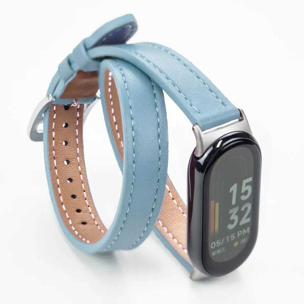 For Mi Band 8 Strap Leather Band For Xiaomi Mi Band9 Wrist Strap Correa Watch Replacement Miband8/9 NFC Sports Bracelet Pulseira