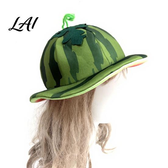Versatile Elastic Fit Hat Watermelon Party Hat Wide Brim Sun Visor for Costume Parties Soft Lightweight Unisex Headwear Summer Beach Halloween