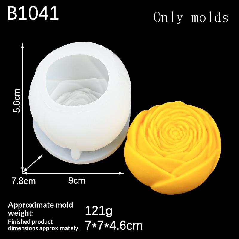 1Pcs Handmade Scented Candle Plaster Resin Molds Diy Flowers Tulip Rose Silicone Mold Cookies Chocolate Candy Baking Tool