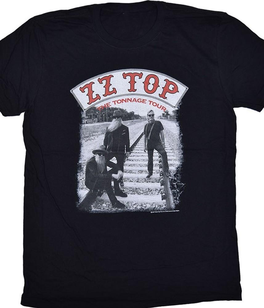 Vtg ZZ Top Tonnage Tour Gift For Friend Short Sleeve Black All Size Shirt AH814 XL
