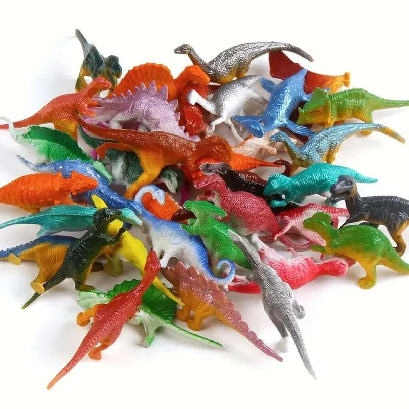 48Pcs Mini Dinosaur Figures Set Small Animal Models Realistic Simulation Educational Kids Toys Birthday Gift for Boys Play