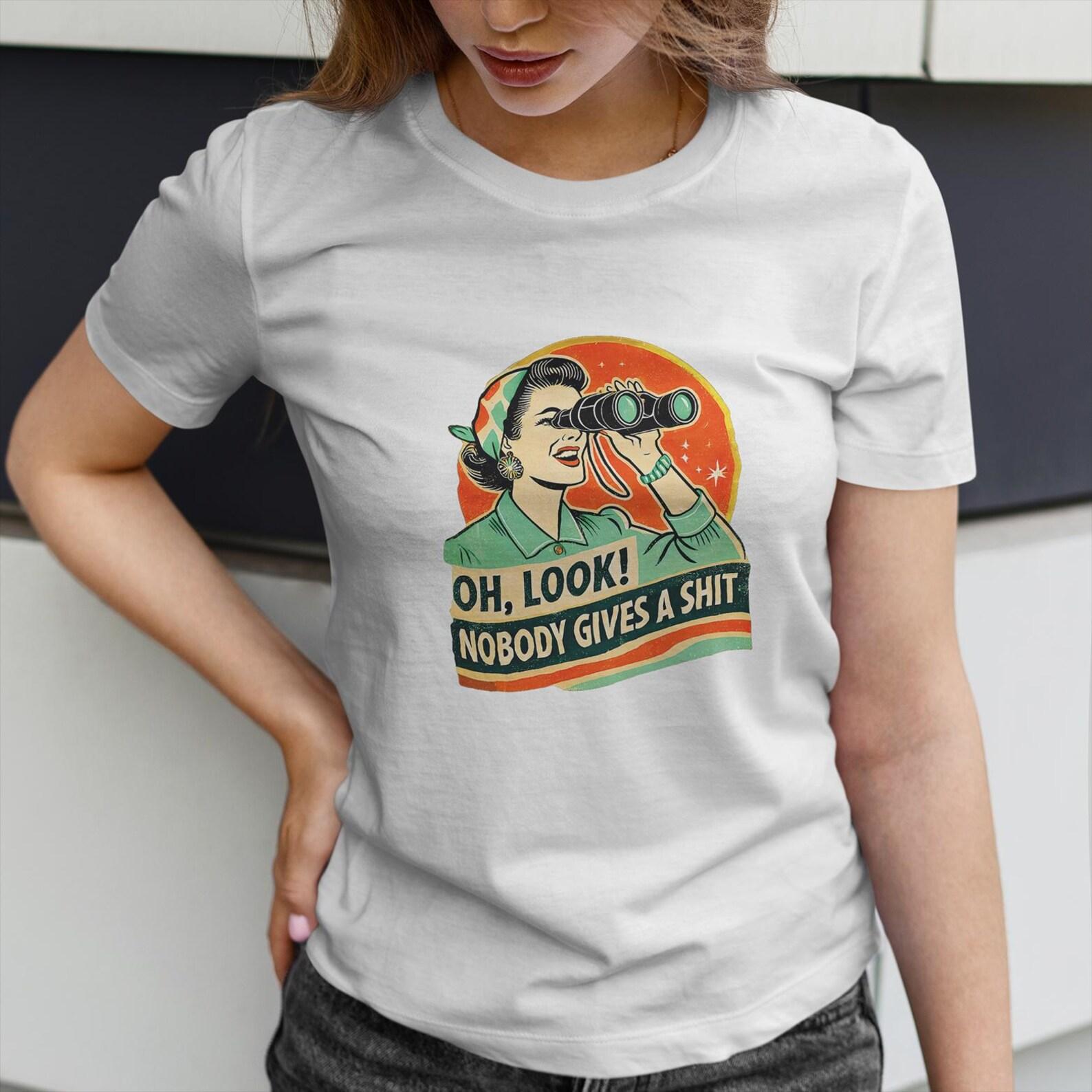 Funny Sarcastic Graphic Tee: Retro Housewife Design XL