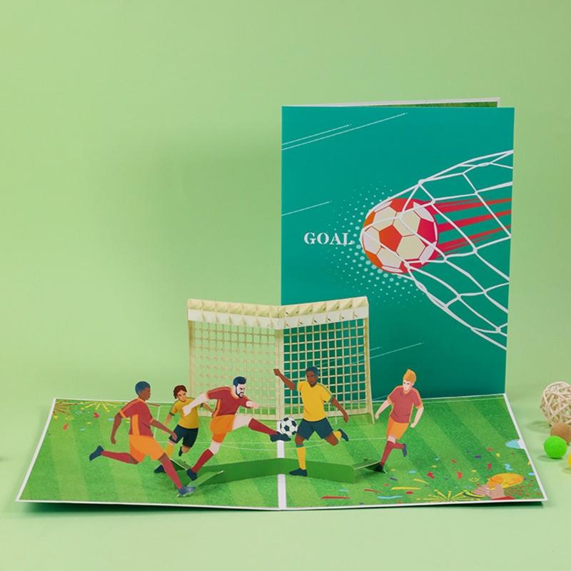 3D for Pop up Football Greeting Card Kit Surprise Mysterious Kids Girls Boys Pre