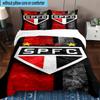 3pcs Paulo Fc Emblem Printed Bedding Set Duvet Cover Closure Includes 1 Duvet Cover & 2 Pillowcases Bedding Sets Home Decor Gifts