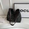 Ielgy Leopard Print Canvas Tote Bag Student Class Large Capacity Underarm Bag