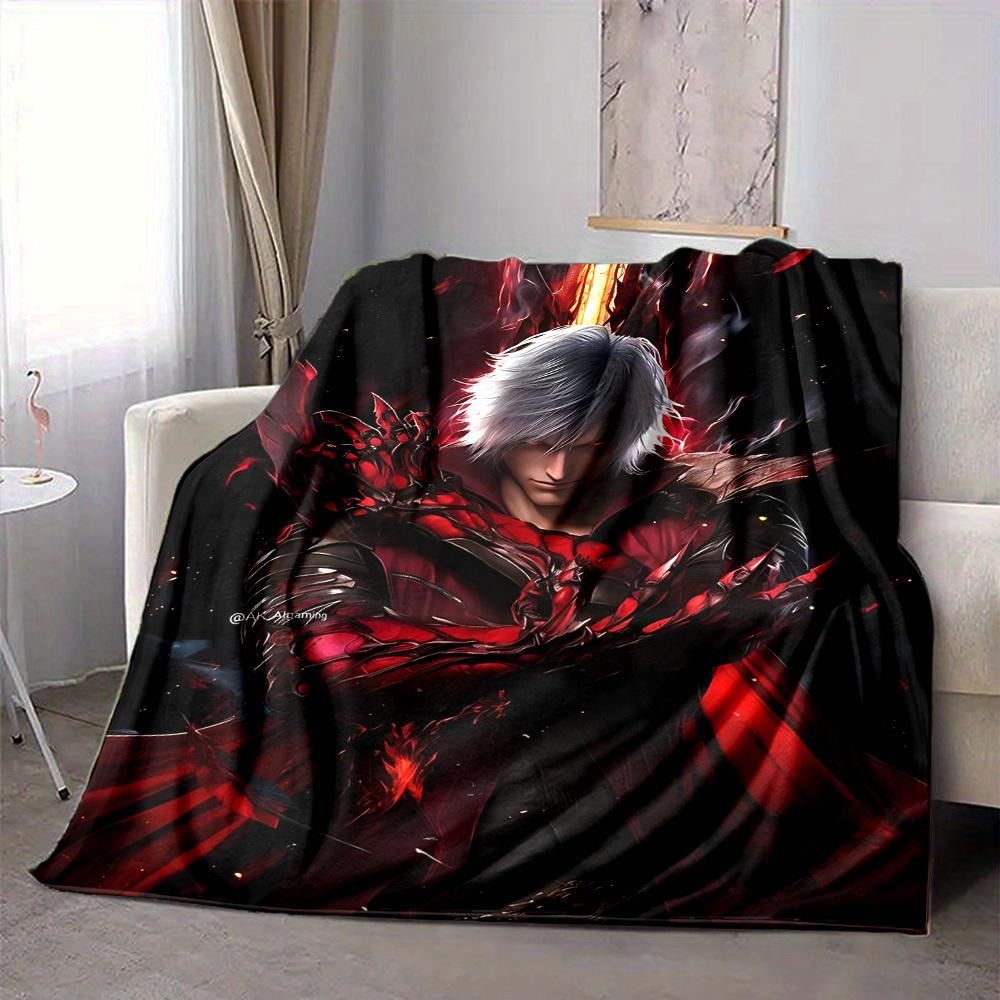 1PC Devil May Cry Blanket Soft Warm All Season Throw for Sofa, Bed, Car, Office Vibrant Colorful Design, Durable & Cozy Gift