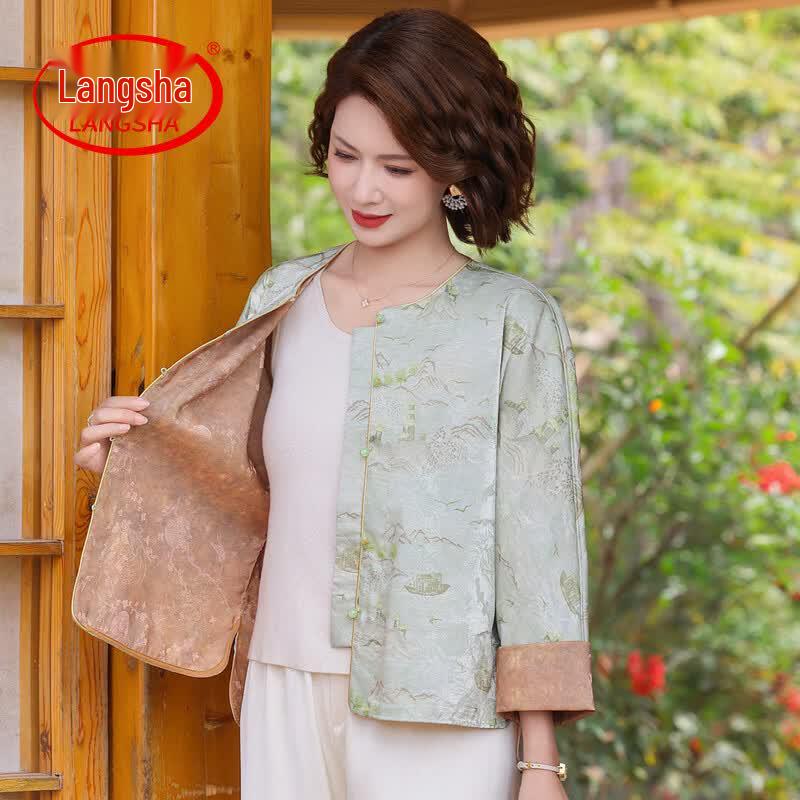 LangSha Women s New Chinese Style Tang Suit Cardigan Top XL