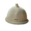 New Ins Solid Color Versatile Letter Landlord Hat Warm Windproof Small Fisherman Hat Showing Face