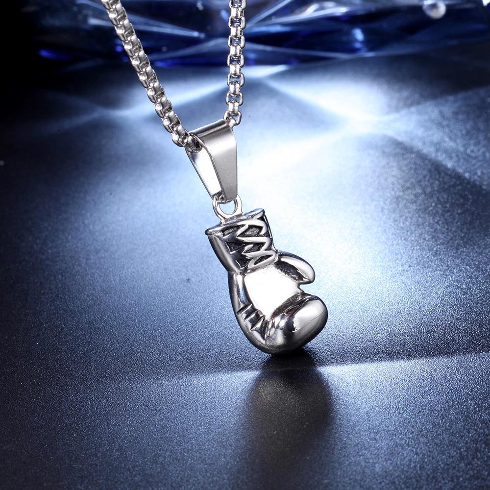 Men's Domineering Personalized Boxer Gloves Pendant Necklace - Stainless Steel Fitness Jewelry