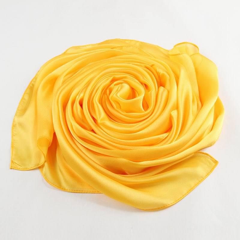 Women's Versatile Long Satin Scarf - Solid Color, Summer Sunscreen Shawl