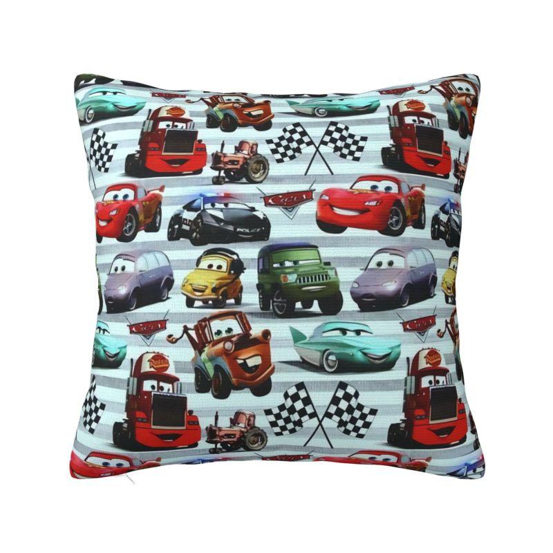 Custom Fashion Lightning McQueen Cartoon Cushion Cover 45x45cm Soft Pillow for Sofa Square Pillowcase