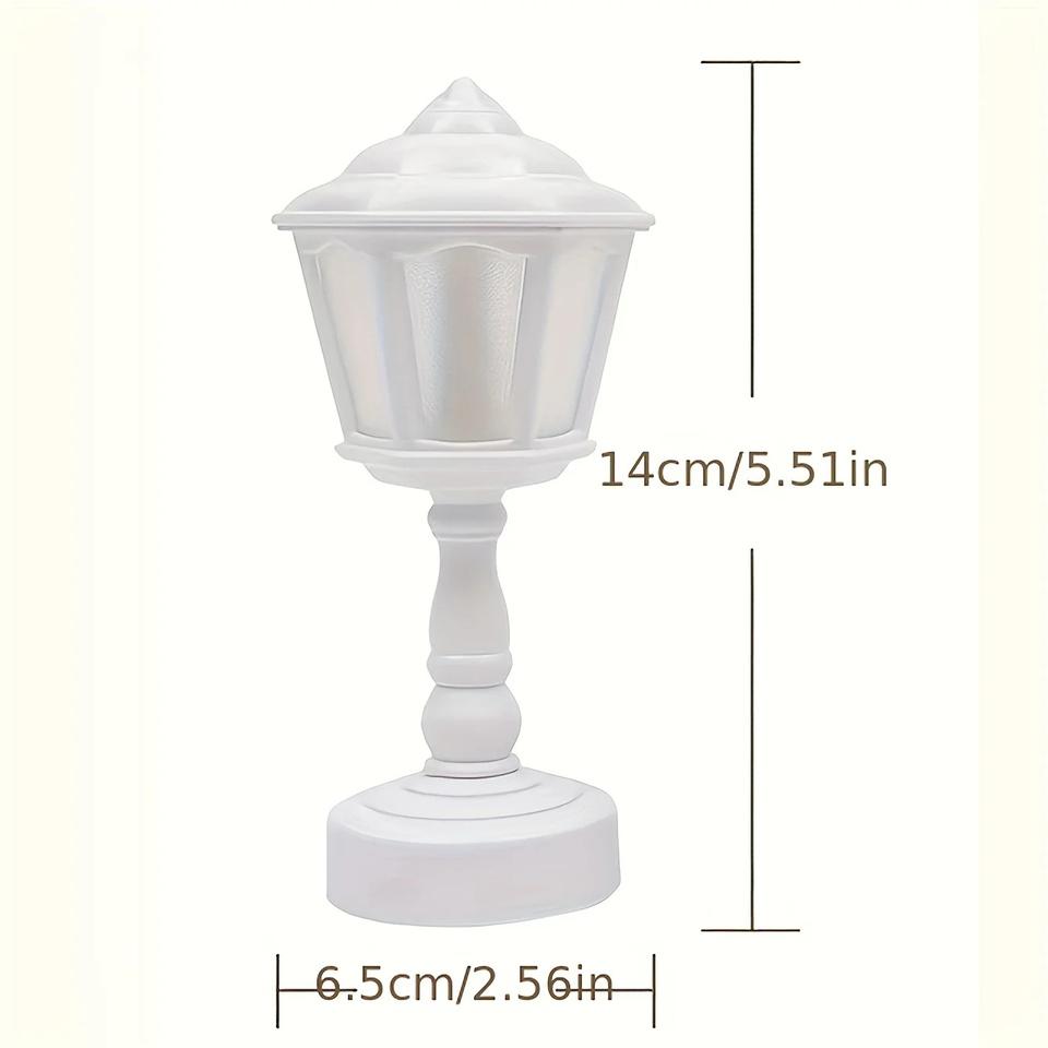 Touch Control LED Night Light - Mini Street Lamp Style,Battery Powered Table Lamp,Bedroom Desk,Cute Decorative Nightlight,Modern