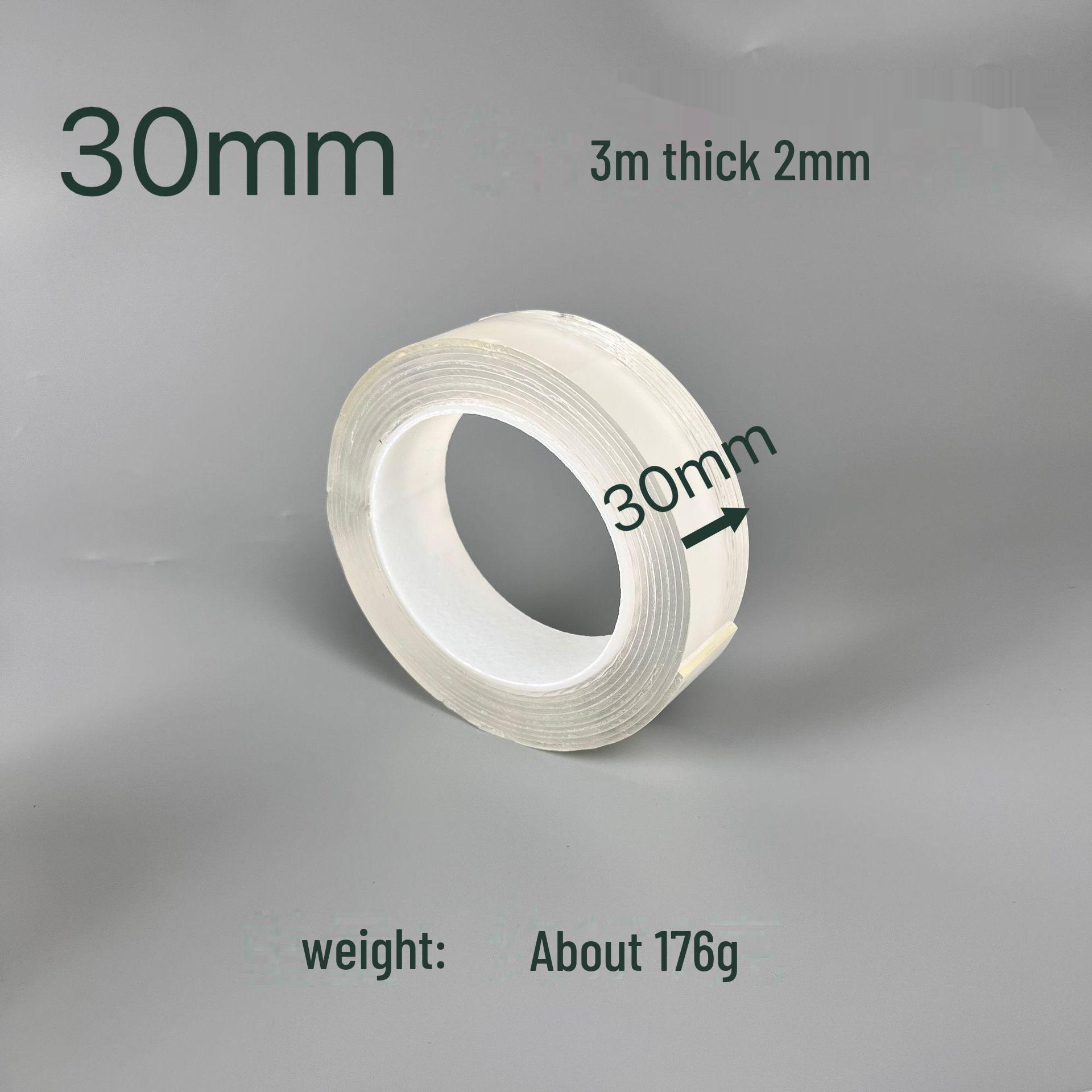 

Акриловая нано двухсторонняя водонепроницаемая прозрачная лента с бесследным клеем для стен и автомобилей 30mm*3m, thickness 2mm прозрачный