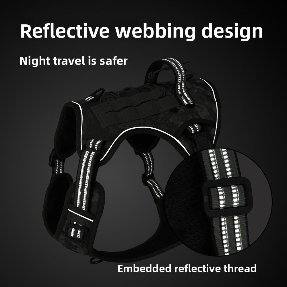 Tactical Vest For Dogs Nylon Outdoor Training Reflective Pouch For Active Pets