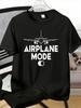 Airplane Mode Jet Silhouette Graphic Unisexs Soft Cotton Short Sleeve Tee Travel Casual Top Gift For Aviation Fan Traveler Male Guy