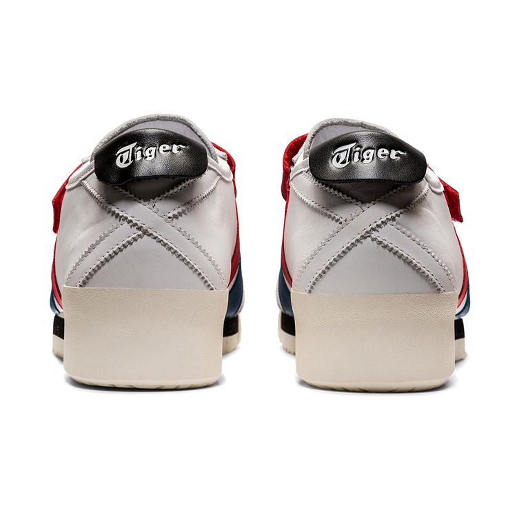 ONITSUKA TIGER Men's Mexico 66 SD PF White Classic Red Low-top Velcro Strap Sneakers 1183B671-101