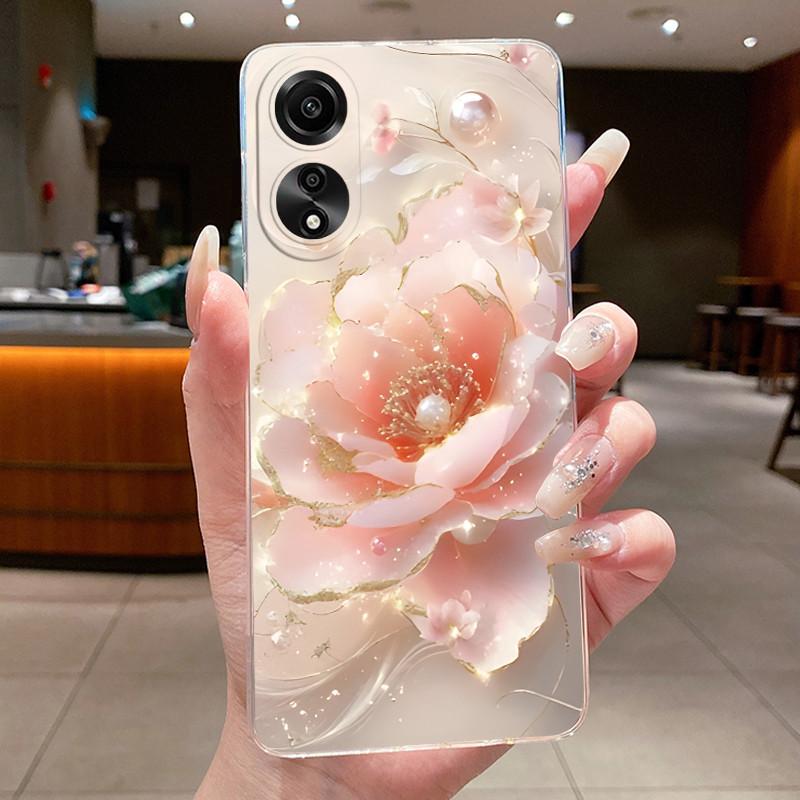 Case For OPPO A78 4G 5G A98 F23 A1X Flower Butterfly Phone Cases For Oppo A98 Soft Silicone Capa Transparent TPU Jelly Cover