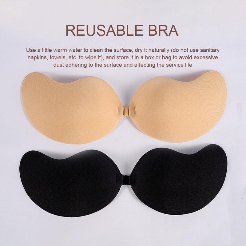 FINETOO Silikon-Nippelstifte, trägerlos, unsichtbar, zum Anheben, Push-Up-BH, atmungsaktiv, selbstklebend, wiederverwendbarer Brustpolster-BH