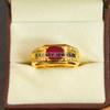 Ruby Oval Cut With 925 Sterling Silver Gold Plated Ring For Men's #B520 JL375684095927
