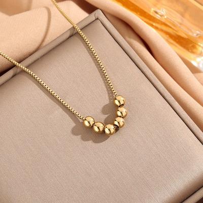 316L Stainless Steel Necklace Ball Chain Accessories for Women Trendy Design Simple New Trends Birthday  Party Gifts