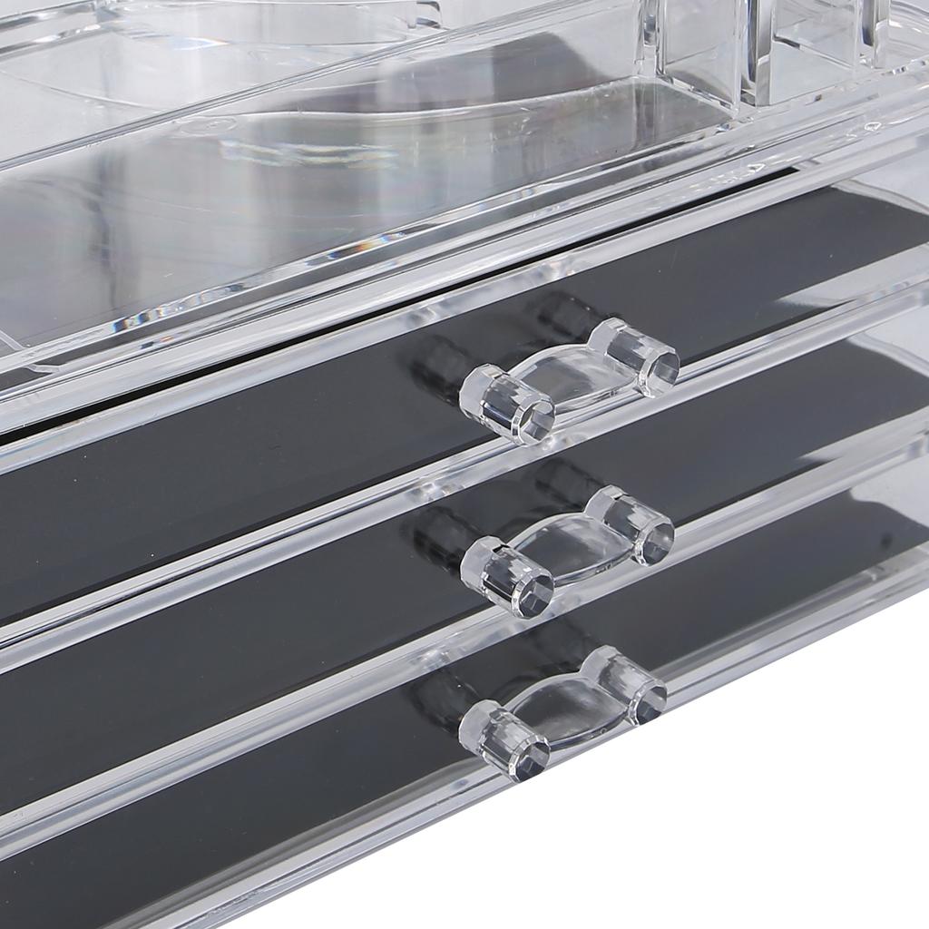 Cutie Acrilică Transparentă de Birou pentru Afișare Cosmetice, Depozitare, Organizator Machiaj cu Sertar