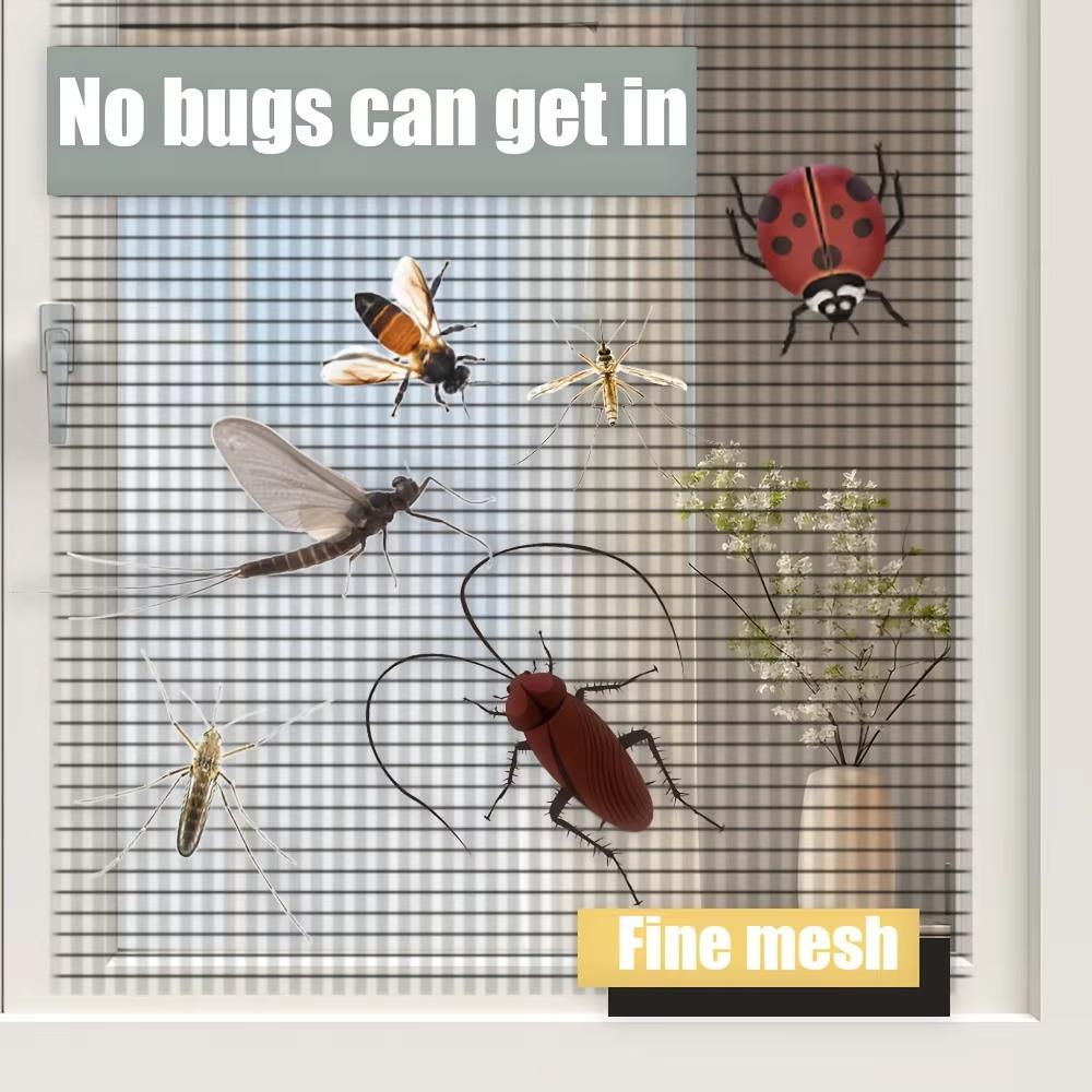 1set Cut And Adjustable Size Magnetic Window Screen Anti-Insect Fly Screen Home Windows