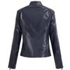 Women's European Slim Fit Faux Leather Motorcycle Jacket, 2025 Summer Style with Stand Collar