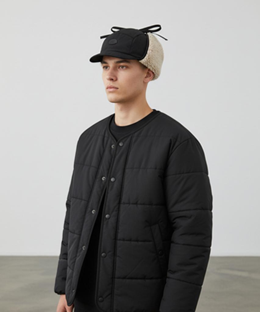 Yunibeosyeolkemiseuteuli Retro Poly Black Earflap Cap