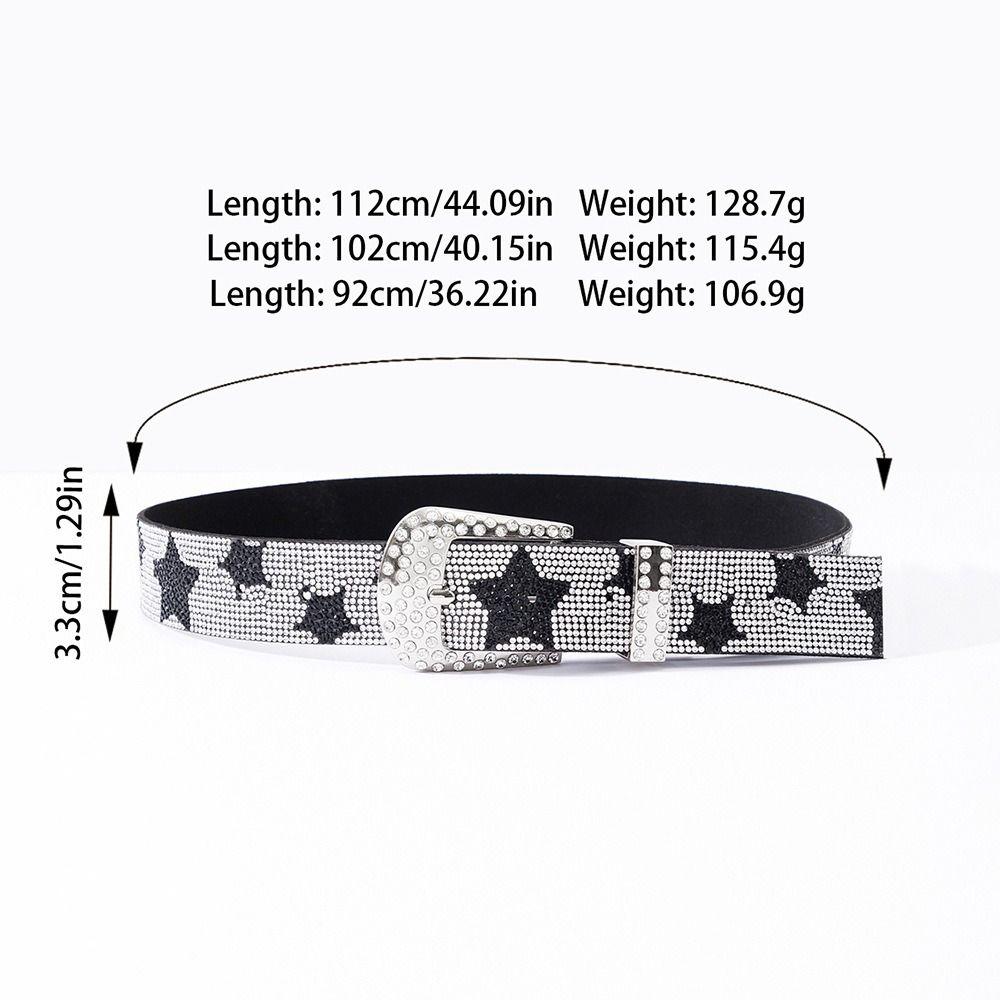 Bling Bling Sparkling Rhinestone Belt Vintage Waist Strap Fashion Trendy Waistband  For Women