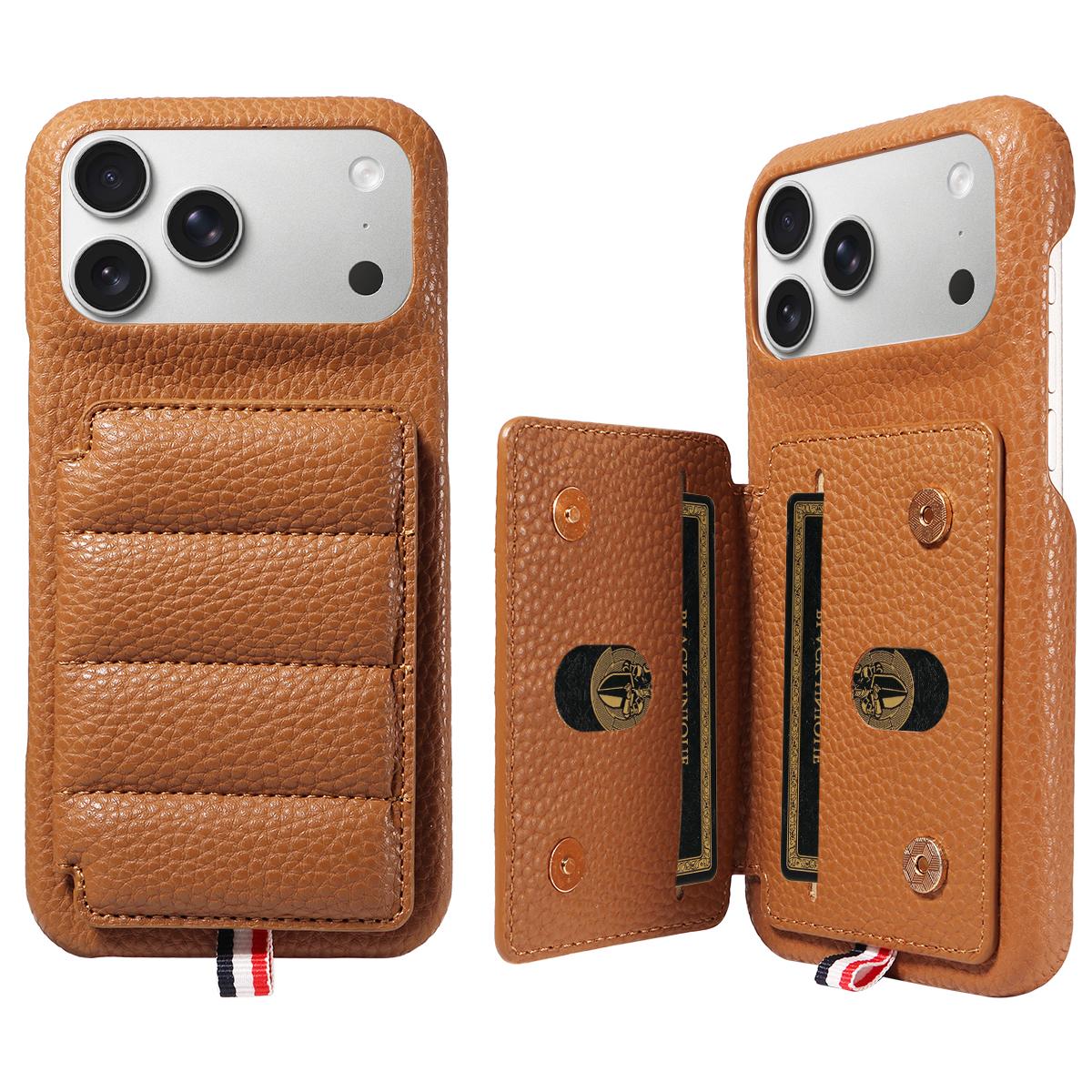 

PU Leather Phone Case for IPhone17 16 15 14 13 12 11pro Max Plus Mini Iphone Air 16e with Magnetic Snap Stand & Card Slots Cover iPhone 15 Pro Max коричневий