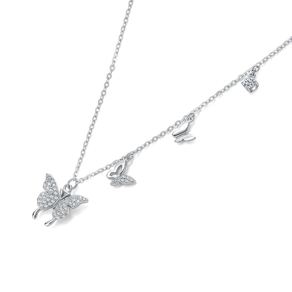Julius1 Jsp-0032 Silver925 Cubic Zirconia Butterfly Necklace