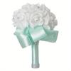 1pc Festivals Rose Bridesmaid Wedding Flowers Rose Bridal Bouquet Ribbon Fake Wedding Bouquet