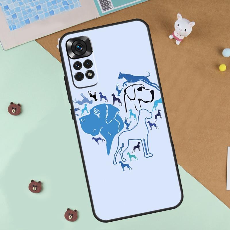 Great Dane Dog Watercolor Case For Xiaomi Redmi Note 14 13 12 9 10 11 Pro 10S 11S 12S Cover For Redmi 13C 10C 12C 14C