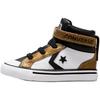 Pro Blaze Strap Soft Versatile Comfortable Mid-Top Walking Shoes Baby Shoes White Black Gold A05526C
