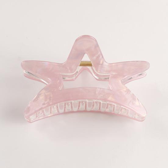 Hair Claw Hollow Five-Pointed Star Shape Hair Clip Medium Size Back Head Shark Hair Claw Anti-slip Teeth Strong Grip Hair