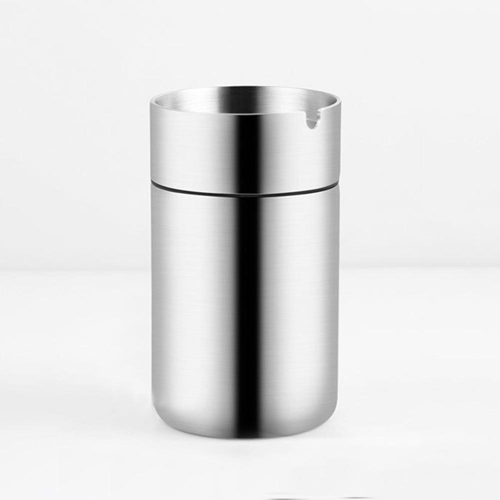 Stainless Steel Car Ashtray Automatically Extinguished Cigarette Smokeles Holder