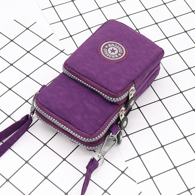 Korean Style Crossbody Phone Bag: Women's Cloth Pouch with Neck Strap, Sports Armband, and Wrist Coin Purse
